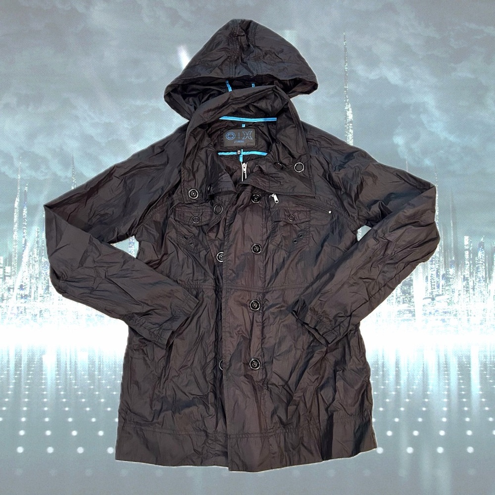 Disney Tron Legacy x Hurley Black Windbreaker with Packable Hood - M
